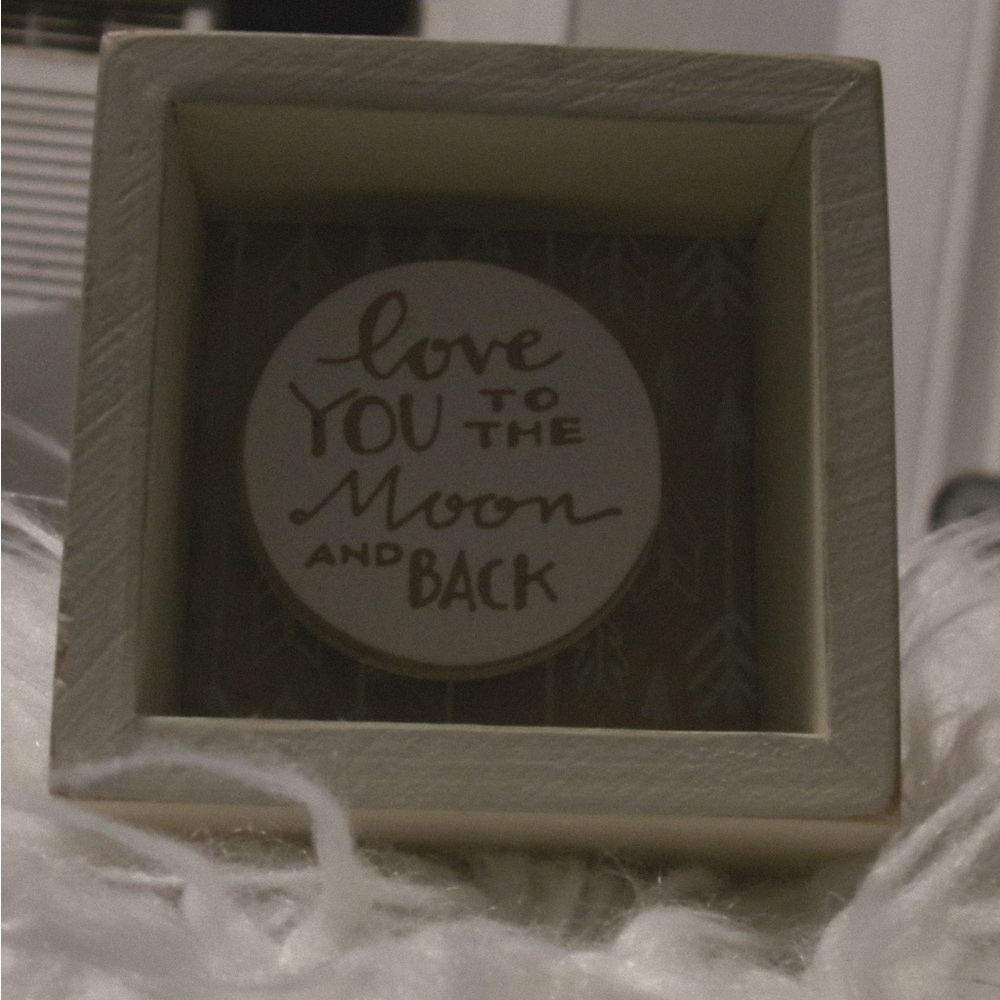 Wooden Love You to the Moon and Back Shadow Box